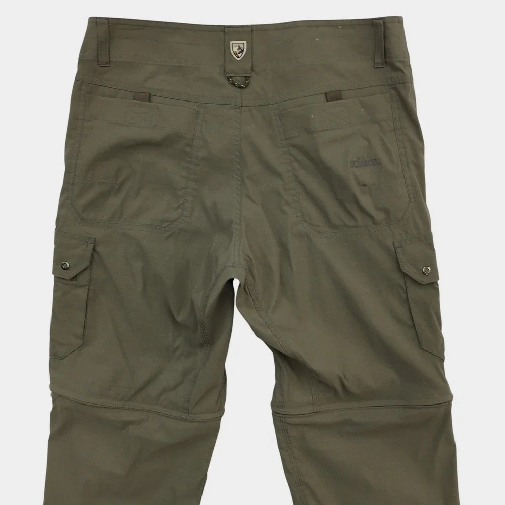 KUHL Renegade Convertible Stealth Pants Mens 32x32 Green Cargo Hiking Zip Off